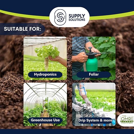 Supply Solutions Sulfate of Potash 0-0-50 Plant Fertilizer- Potassium Fertilizer for Indoor Plants Food Outdoor Flowers Gardens Fruit Lawn - Potassium Plant Food with Nutrients (50 Pounds)