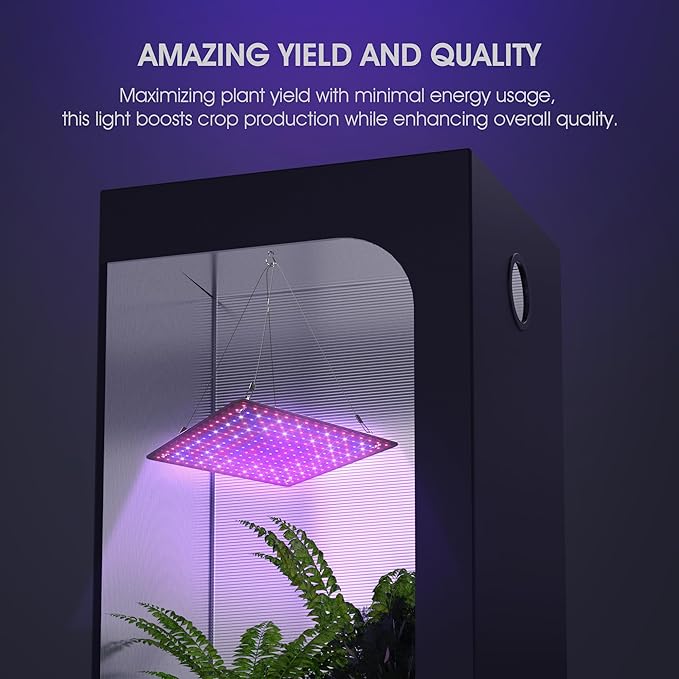 2 Pack LED Grow Light Panel 200W Lamp for Indoor Plants Full Spectrum with White Blue Red UV IR LEDs for 4x4ft Coverage Grow Tent Greenhouse Veg and Bloom Seedlings Hydroponics