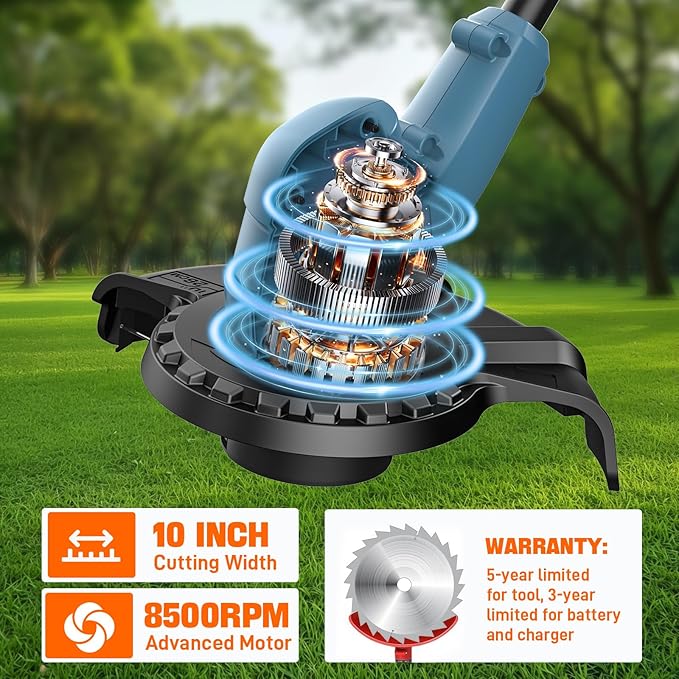 SENIX X2 20 Volt Max* 2-Piece Cordless Power Tool Combo Kit with Battery Powered 10-Inch String Trimmer and Variable Speed Leaf Blower Includes 4.0 Ah Battery &amp Charger (S2K2B1-03)