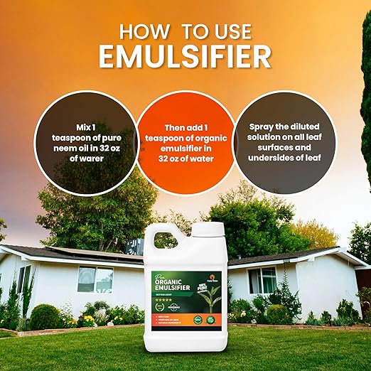Pure Organic Emulsifier - 100% Natural Wetting Agent for Enhanced Plant Absorption Eco-Friendly Formula (1 Gallon)