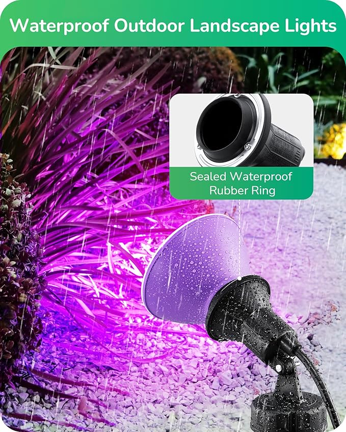 EDISHINE 120V Spotlights Outdoor Plug in Outdoor Flood Stake Lights Waterproof Landscape Lights Socket LED PAR38 Flood Light Bulb 2 Pack Dimmable Light Bulb E26 3000K