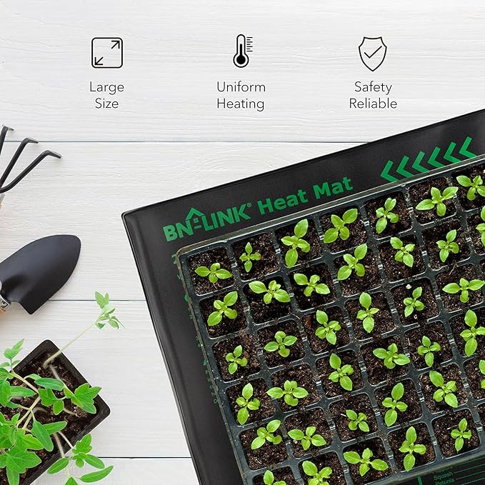 BN-LINK Seedling Heat Mat Warm Hydroponic Heating Pad Waterproof 20 x 20.75 for Seed Starting Greenhouse and Germination 2 Pack