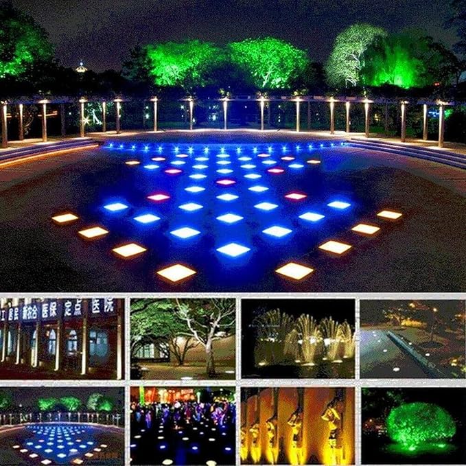 Square LED Spotlight - 12V Waterproof Inground Landscape Lights IP67 Outdoor Buried Lighting