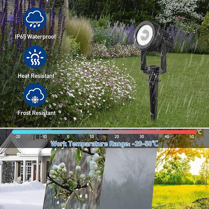 T-SUNUS 6 Pack Solar Landscape Spotlights White 6000K IP65 Waterproof Spot Lights 9.8ft Cable Outdoor Separated Panel for Yard Garden Driveway Porch Walkway Pool Patio