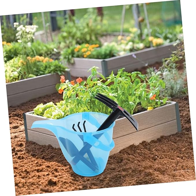 Gardening Tool Set Lightweight Plastic Shovel Rake and Bucket for Beach Sand Play Backyard Planting with Non-Slip Design Versatile Garden Hoes