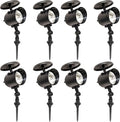 SciencePurchase 8 Pack Solar Powered LED Spot Lights - Automatic On at Dusk and Off at Sunrise Sturdy All-Weather Spotlights for Accent Lighting Safety &amp Security