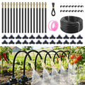 Automatic Drip Irrigation Kits - Garden Watering System with 360° Bendable Spray Adjustable Copper Atomizing Nozzles for Yard Lawn Raised Bed Greenhouse Potted Plants (24 Nozzles 100FT Hose)