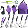 Garden Tool Set 11 Pieces Heavy Duty Aluminum Gardening Tools Garden Gift Tool Starter Set Ideal Gift for Women