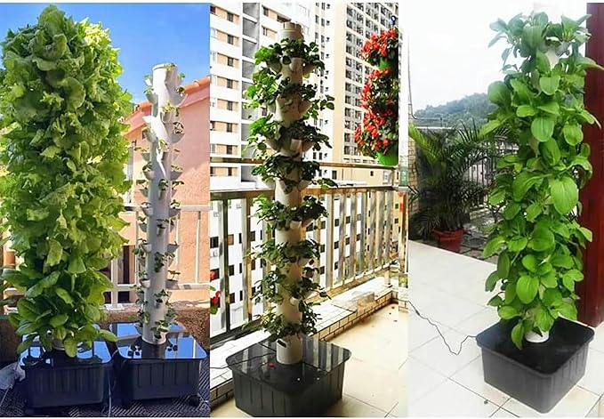 Hydroponic Tower Hydroponic Tower Cultivation Inner Crop with Lights and Cultivation Supports Soil -Free Cultivation Tower 45 Aparable Cultivation Kit of 45