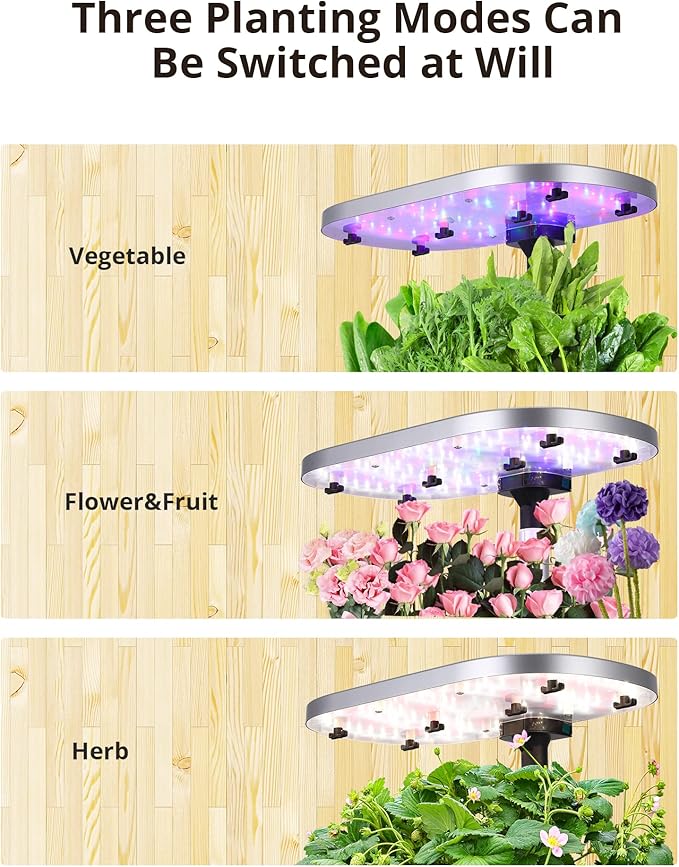 12 Pods WiFi Hydroponics Growing System with APP Controlled Indoor Garden Up to 30 with 36W 120 LED Grow Light Silent Pump System Automatic Timer for Home Kitchen Gardening GS1 Plus