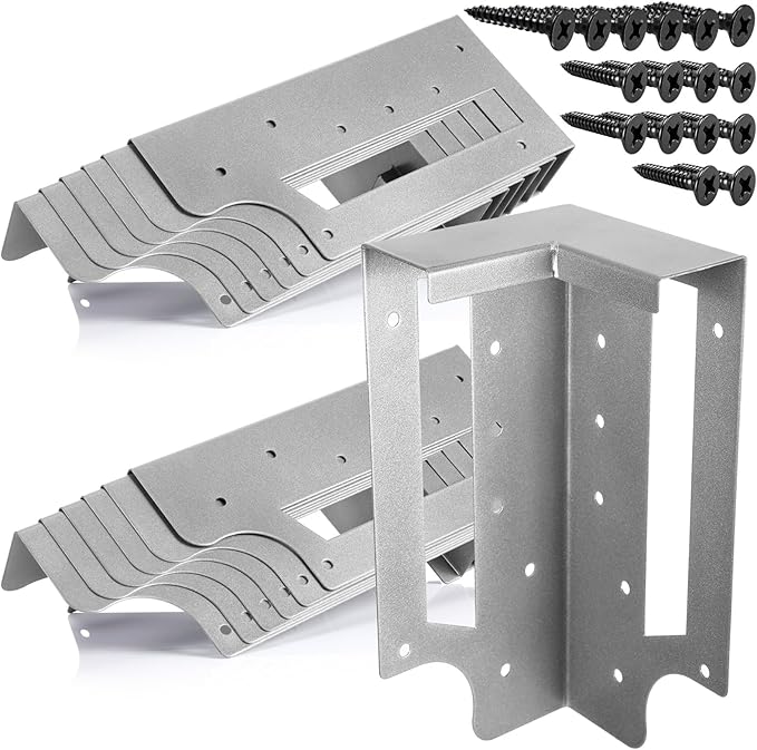 12 Pack Raised Garden Bed Corner Brackets with Securing Lip Fits Lumber up to 2 x 12 Metal Garden Corner Bracket for Wood Frame Bed 4.7 L x 2 W x 10.5 H (Sliver)