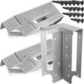 12 Pack Raised Garden Bed Corner Brackets with Securing Lip Fits Lumber up to 2 x 12 Metal Garden Corner Bracket for Wood Frame Bed 4.7 L x 2 W x 10.5 H (Sliver)