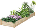 8 FT Outdoor Wood Raised Garden Bed Elevated Planting Planter Box Kit for Flowers/Vegetables in Outdoor/Patio/Backyard Natural