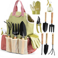 Garden Tools Set 9-Piece Heavy Duty Carbon Steel Gardening Kit Ergonomic Hand Tools for Digging Planting Pruning Durable Gardening Tools Set with Storage Solution Ideal Garden Gifts for Women Men