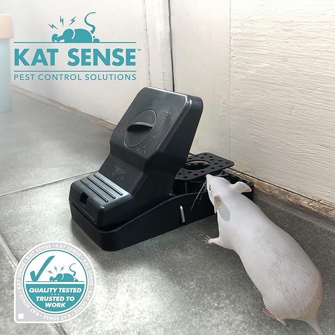 Kat Sense Large Rat Snap Traps Set of 6 - Multi-Capturing Tooth Design Humane Rat Trap Indoor &amp Outdoor Use Mouse Catcher for Repeat Use High Precision Triggering Traps for Rats Mice Chipmun