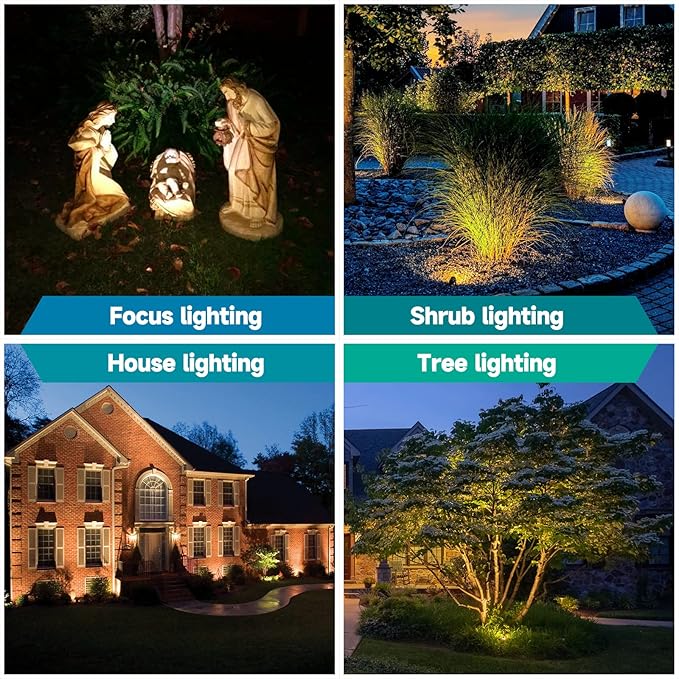 Gardencoin Solid Brass Outdoor Landscape Spotlights 12V Heavy Duty Low Voltage LED Spot Light Waterproof for Garden and Yard Up Lighting Bronze Accent Lighting Fixture Without Bulb (Classic 6 Pack)