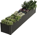 12x2x2ft Raised Garden Beds Outdoor Kit Galvanized Planter Garden Boxes Outdoor Metal Raised Garden Beds for VegetablesFruitsHerbFlowerBlack