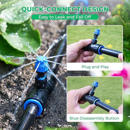 HIRALIY Raised Bed Drip Irrigation Kit Large DIY Garden Grid Watering System Garden Irrigation System for Flower Bed up to 4 x 8FT