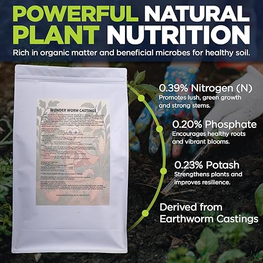 Supply Solutions | Wonder Worm Castings - Premium Organic Earthworm Compost Fertilizer for Indoor &amp Outdoor Plants Houseplants Vegetables Fruit Trees &amp Garden Soil Enrichment (20 Pounds)