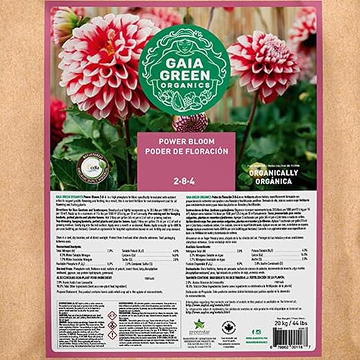 GAIA GREEN Easy to Use Long Lasting Multi-Ingredient Power Bloom for Root Development Flowering and Fruiting Plants 20 Kilograms