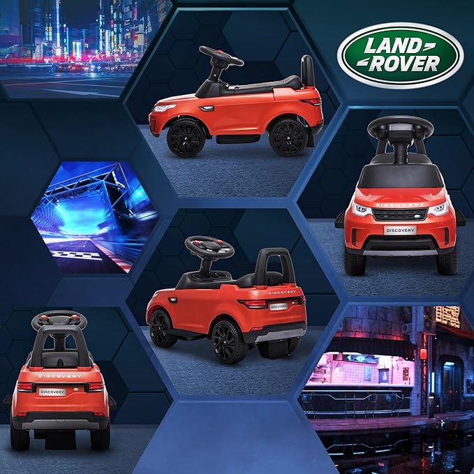 Qaba Land Rover Licensed 6V Ride on Push Car 2 in 1 Sliding Car Battery Powered Electric Car for Kids with Headlights Music Horn for 18-60 Months Red