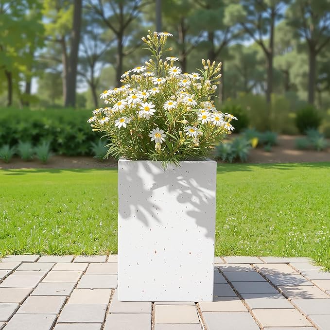 Handmade Rectangle Planter Box 20''H White