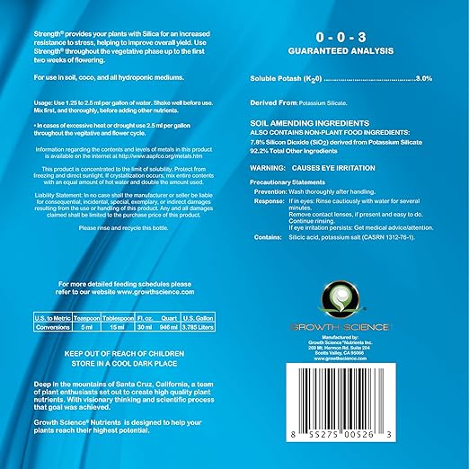 Nutrients - Strength (0-0-3) : Silica Supplement (6G)