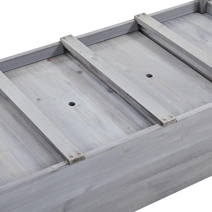 Topeakmart Elevated Planter Bed Outdoor Wooden Raised Garden Bed Rectangle Raised Bed with Stable Structure Wooden Garden Box Standing Planter for Garden/Patio/Backyard/Outdoor2pcs