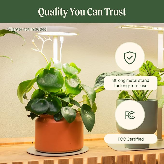 Vego garden Mini Grow Lights Stand for Indoor Plants Full-Spectrum White Light LED Grow Light with Customized Adjustable Height for Microgreens