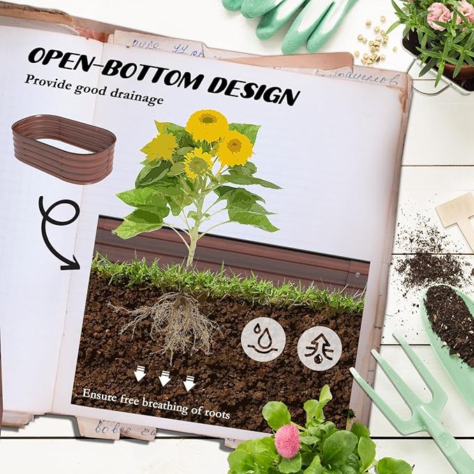 Galvanized Raised Garden Bed Kit - Growing Flowers Herbs &amp Vegetables