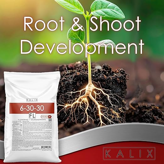KALIX 6-30-30 Water Soluble Fertilizer | High Phosphorus &amp Potassium Bloom Booster for Flowers Fruits Vegetables Lawns &amp Ornamentals | Promotes Root Development Bud Set &amp Vibrant Bloom