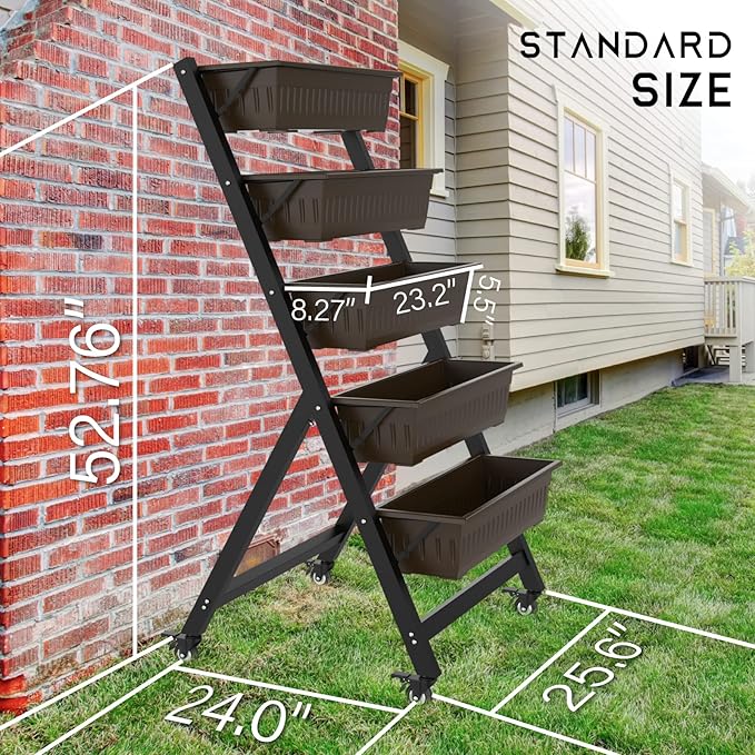 G TALECO GEAR Vertical Garden Planter Vertical Raised Garden Bed Planter Box with 5 Container Boxes Grow Your Herb Vegetables Flowers Indoor and Outdoor (5-Tier)