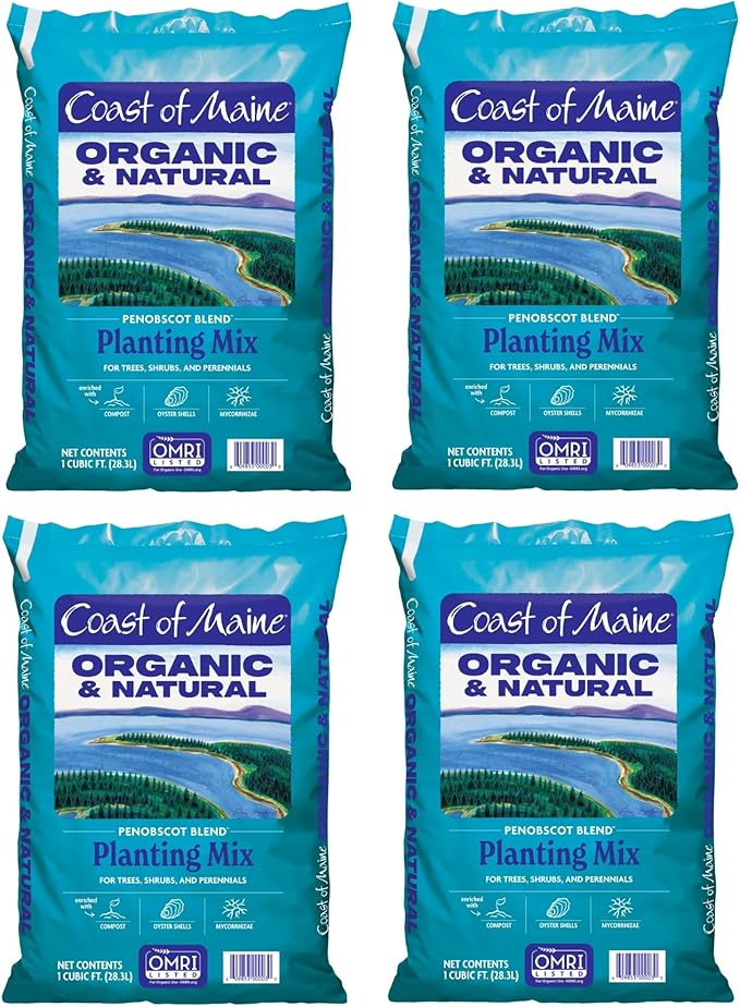 Coast of Maine Penobscot Blend 1 cu ft (Pack of 4) Organic and Natural Planting Mix for Trees Shrubs and Perennials