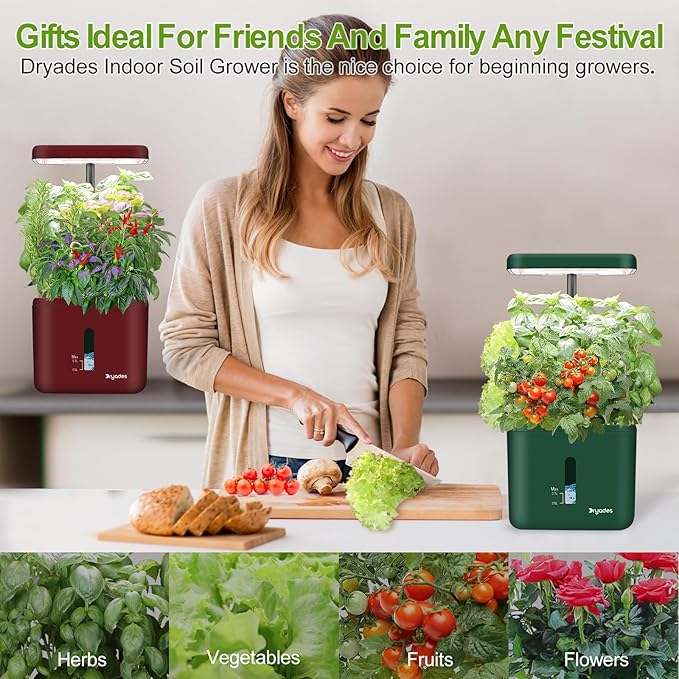 2-Pack Indoor Planting System Smart Soil Growing Kit with 17-W LED Grow Light Automatic Timed Watering Planters Gift for Friends/Women (No Seeds&ampSoil)