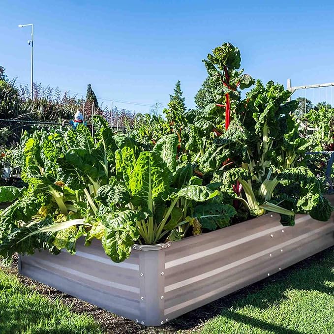 Galvanized Raised Garden Beds for Vegetables Metal Planter Boxes Outdoor Large Patio Bed Kit Planting Herb 5x3x1ft