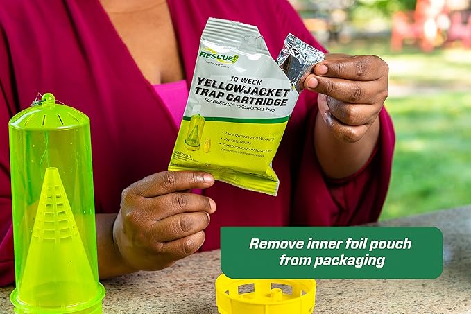 RESCUE! Yellowjacket Attractant Cartridge (10 Week Supply) – for RESCUE! Reusable Yellowjacket Traps - (6 Pack)