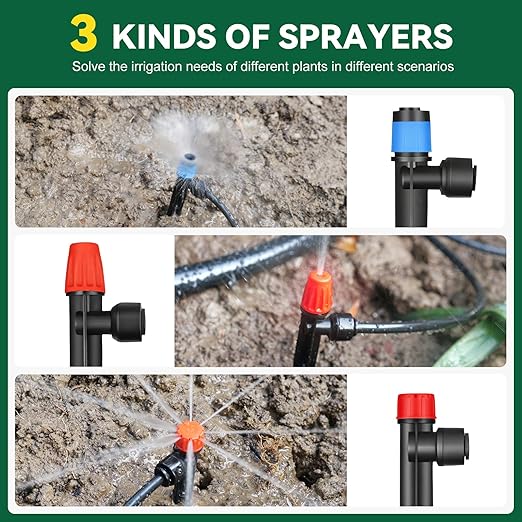 Drip Irrigation System for Garden 2026-Upgraded Quick Connect Garden Watering Kit All-in-One with 1/2 inch 1/4 inch Irrigation Tubing for Garden Lawn Greenhouse Raised Beds (233FT)