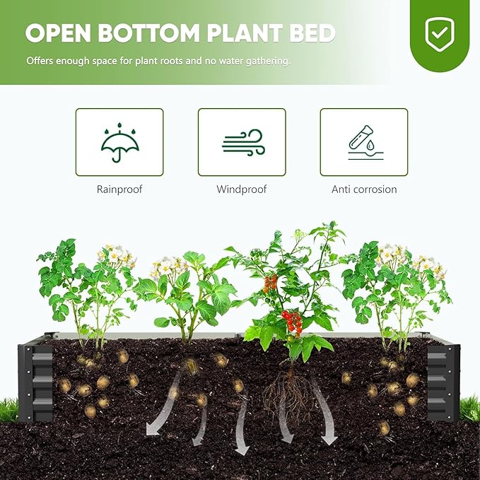 DoCred Crop Cage with Raised Garden Bed 72.8 x 37.4 x 59 Plant Protection Tent Garden Cages with Window 2 in 1 Galvanized Raised Garden Bed Kit and Mesh Cover for Garden Yard Lawn