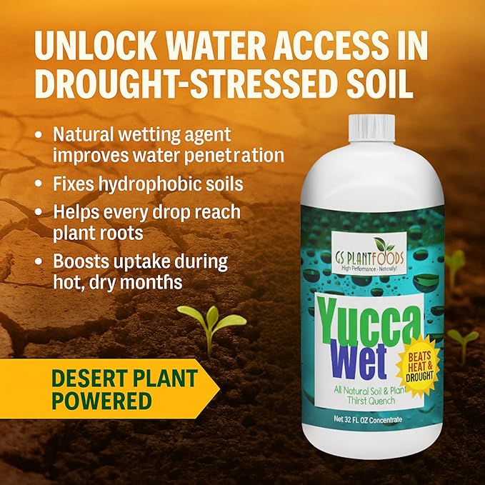 Yucca Wet Liquid Yucca Extract- Organic wetting Agent and surfactant Now in 32 oz Concentrate