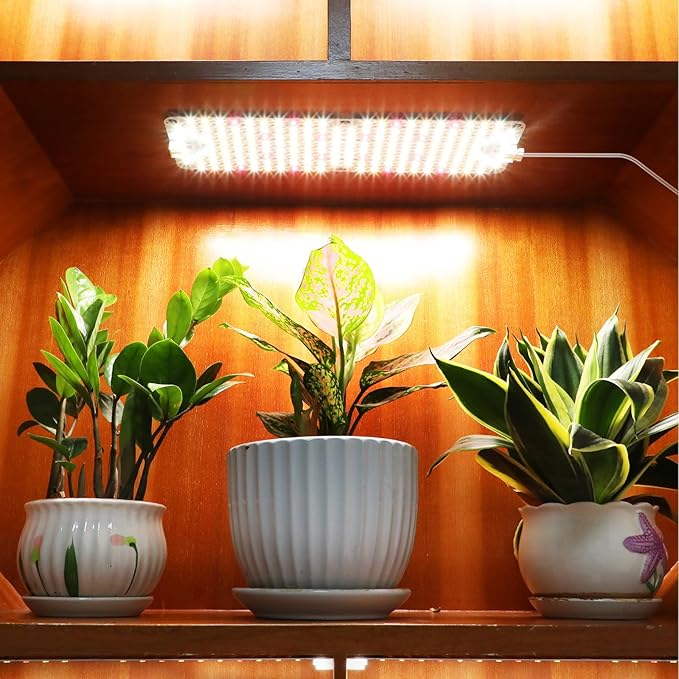 6Pack Panel Grow Lights for Indoor Plants Seed Starting Vegetables with 4/8/12/16/20 Hr Timer 40W Full Spectrum LED Plant Growing Lamps for Cabinet/Shelves/Greenhouse Plug-and-Play Connect Freely