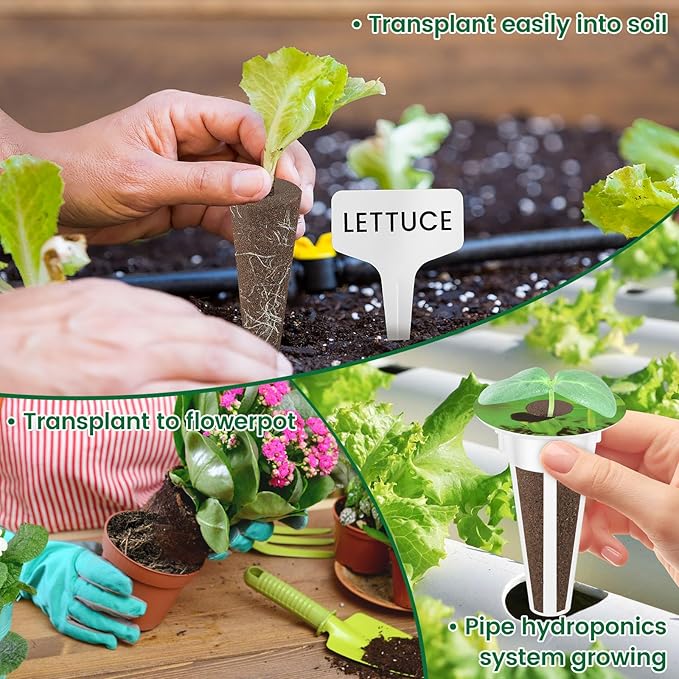 Hydroponic Pods Kit Plastic Seed Pod Kit Good Water Retention Hydroponic Growing Promotes Growth Seed Starter Pods Breathable Suitable for Indoor(103 pieceswhite)
