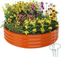 Galvanized Metal Planter Round Raised Garden Bed Kit for Gardening Outdoor2x2x1ft Grow Garden Box Raised Flower BedRound Galvanized Planter Outdoor Metal Fire Pit Ring