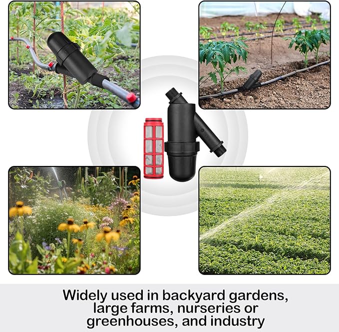 4 Pcs Drip Irrigation Inline Y Filter with Mesh Screen 3/4 x 3/4 Male Thread Connections Hydroponics Y Filter for Garden Greenhouse Agricultural Drip Sprinkler Irrigation