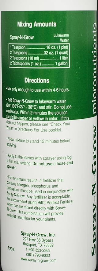 Spray-N-Grow SNG16 Micronutrients 16-Ounce