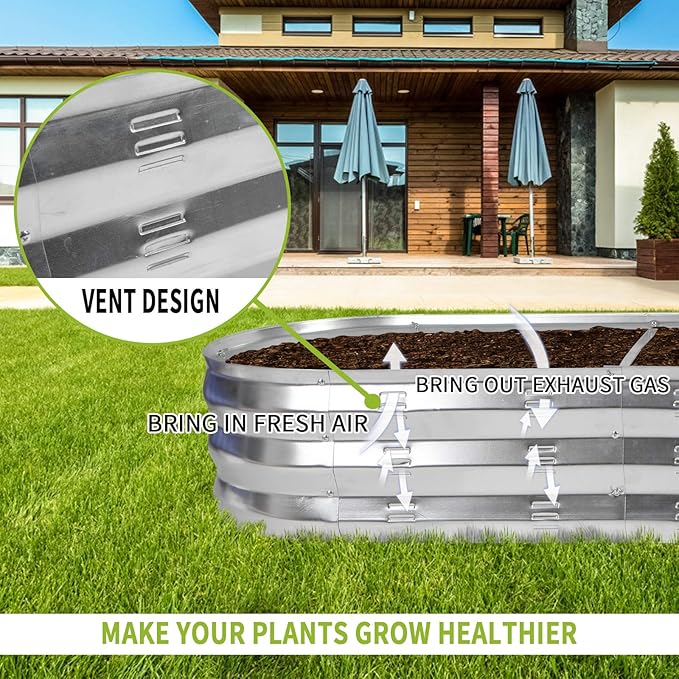 Galvanized Raised Garden Bed Outdoor 67 D x 20 W x10 H 7 cu. ft. Planter for Outdoor Plants Large Metal Raised Garden Bed Kit