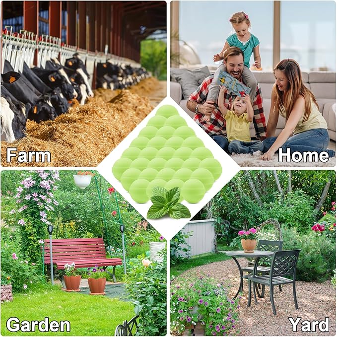 30 Pack Snake Repellent for Yard PowerfulSnake Away Repellent Outdoors Moth Balls for Snakes Pet Safe Snake be Gone for Lawn Garden Fishing Home to Repels Snakes and Other Pests (Mint)