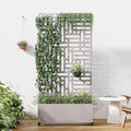 Casaphoria Metal Raised Garden Bed with Trellis and Wheels 72x35x16 Planter Box for Climbing Plants Vegetables &amp Vines Features Drainage Holes and Privacy Screen (Grey-Helen)