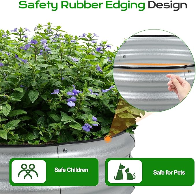 Aoodor 2 Pack 9 Tall 30 Metal Raised Garden Bed Outdoor Planter Box and Raised Garden Kit for Vegetables Flowers Arugula and Herbs Silver