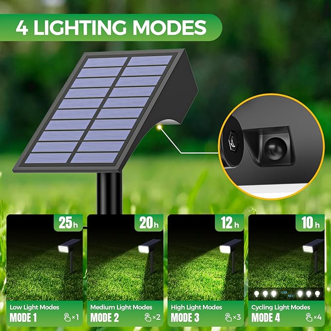 LANSOW Solar Spot Lights Solar Landscape Lights 30LED Cool White 2 Pack