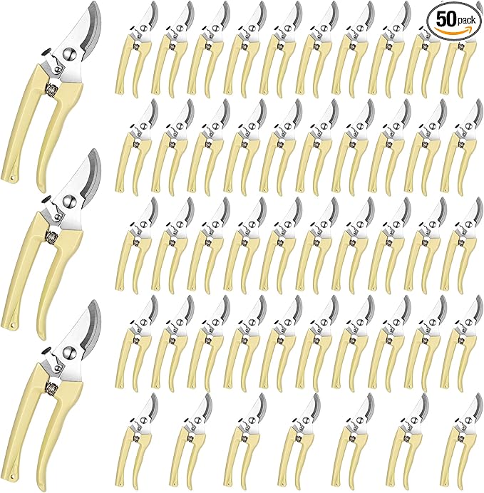 50 Pcs Garden Shears Garden Scissors Trimming Plant Clippers Flower Cutters for Stems Floral Snips Floral Tools Pruners for Flower for Yard Orchard Cutting Bushes Fruit Picking Tree Bonsai